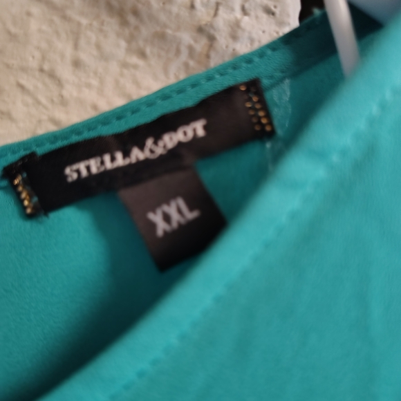 Stella and Dot women's green XXL blouse flowing short sleeve - Picture 3 of 6